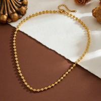 Collier pour femme en acier inoxydable plaqué or, style punk, avec perles, chaîne de clavicule, pour les occasions de fête