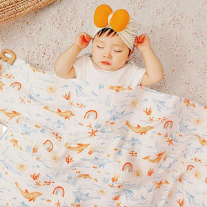 100% <span class=keywords><strong>luxe</strong></span> coton doux confortable léger unisexe réception berceau poussette couette couverture nouveau-né bébé Wrap Swaddle couverture - Product Image 6