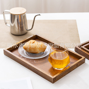 ถาดเสิร์ฟไม้กระถินทรงสี่เหลี่ยมเรียบง่าย สำหรับชา กาแฟ ขนมปัง ผลไม้ ใช้ในโรงแรม - Product Image 3
