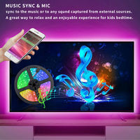 Ruban LED intelligent DIY 5050 RGB pour contrôleur d'application, bande lumineuse USB 5V, rétroéclairage TV, IP65 PVC 1M-4M