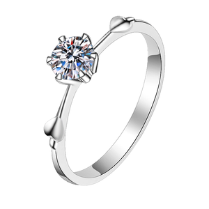 Nuevo Anillo de Boda de Doble Hilera de Moissanita Completa, Plata de Ley S925 con Baño de Rodio y Engaste de Garras, 1.4 Quilates, para Mujer - Product Image 1
