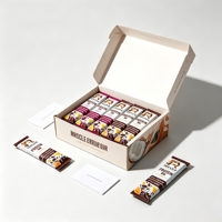 Boîte d'emballage en carton blanche pliable OEM 350g 400g Boîte de présentation d'emballage de chocolat de noix de barre de protéine de casse-croûte personnalisée