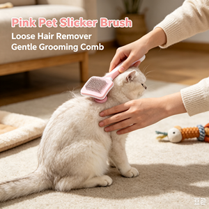 Brosse à poils pour animaux de compagnie écologique, peigne à aiguilles pour chiens et chats, outil de toilettage en plastique, facile à utiliser - Product Image 4