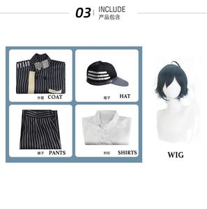 2024 nuevo Anime <span class=keywords><strong>Danganronpa</strong></span> <span class=keywords><strong>3</strong></span> Saihara Shuichi Cosplay disfraz peluca adultos hombres mujeres traje a rayas Halloween carnaval disfraz camisa - Product Image 2