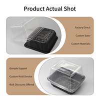 Boîte en plastique transparente PET de haute qualité avec couvercle personnalisé, base vierge, pour pousses de légumes