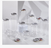 Bouteilles en plastique PET transparentes de haute qualité avec logo, bouteilles de boisson gazeuse avec canettes en aluminium, idées pour petites entreprises