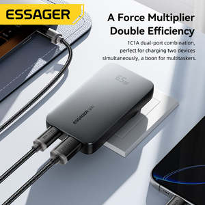 <span class=keywords><strong>Essager</strong></span> Chargeur rapide GaN ultra-fin 65W PD3.0 PPS Charge rapide USB Type-C Adaptateur d'alimentation mural portable Chargeur GaN - Product Image 2