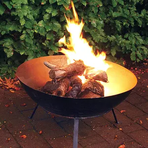 Esschert Design FF114 Unique Fire Pit Outdoor Steel Fire Pit With Cover