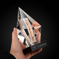 Trophée personnalisé en cristal K9, haute transparence, avec minéraux naturels intégrés, pour concerts, sports, récompenses, souvenirs, vente en gros