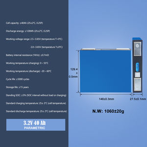新到利申<span class=keywords><strong>3.2</strong></span> v 40ah 5000 + 循环a级<span class=keywords><strong>3.2</strong></span> V Lfpo4 40Ah锂Lifepo4电池，用于存储太阳能风能 - Product Image 3