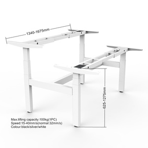 Ergonomische Face To Face Metalen Stalen Frame Verstelbare Hoogte 4-poot Hijsen Computertafel Elektrisch Intelligent Staand Bureau - Product Image 6