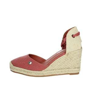 Women's Espadrilles <b>Red</b> Canvas Wedge <b>Heel</b> Trendy Shoes - Product Image 1