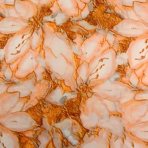 Impresión digital personalizada diseños florales sedoso Amani satén gasa cómoda tela floral para ropa de mujer