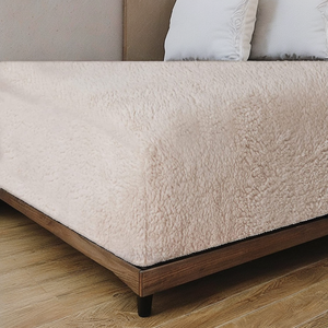 <strong>Teddy</strong> <strong>Fleece</strong> Plain Thermal Bed Linen Super Soft Cozy Super Soft Fitted <strong>Sheet</strong> Set 4pc Simple Style Flat Bed <strong>Sheet</strong> for Hotels - Product Image 2