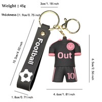 Porte-clés en métal de dessin animé avec maillot de football de C. Ronaldo, Haaland et Mbappé, pendentif de sac, petit cadeau