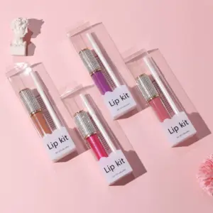 Penjual Lip Gloss Grosir Kosmetik Rias Telanjang Set Lipstik Matte Tanpa Logo Formula Terbaik Kit Lip Gloss Vegan Tahan Lama