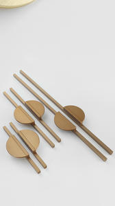 Poignées de tiroir et de porte de meuble rondes modernes et simples, couleur gris doré, pour armoires de cuisine et quincaillerie - Product Image 6