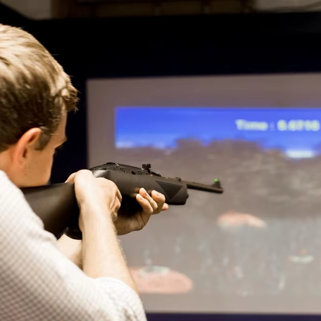 Professional Virtual Shooting Range Simulator Interactive Projection Shooting Game System with 6 Built-in Shooting Games