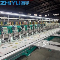 ZHIYU Nouvelle Machine à Broder Plate Informatisée Automatique Haute Vitesse à 24 Têtes et 9 Aiguilles pour Broderie Mixte, à Sequins, à Cordons et à Point Plat, avec Moteur Servo