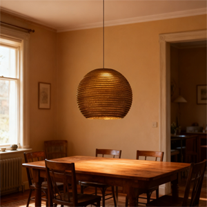 Suspension en <span class=keywords><strong>papier</strong></span> nid d'abeille vintage Style <span class=keywords><strong>japonais</strong></span> en carton marron suspension à l'ancienne suspension d'éclairage décoratif - Product Image 5