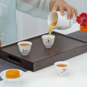Ceramic Orchid Kung Fu <b>Tea</b> <b>Set</b> Gaiwan Porcelain With Lid Blue White Phalaenopsis 3 Piece Home <b>Tea</b> Ceremony - Product Image 5
