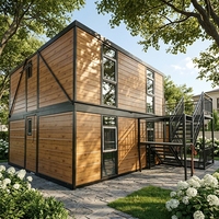 Conteneur Extensible Norme Australienne Bâtiments Modulaires Préfabriqués Bureaux à 2 Chambres Escalier à Deux Niveaux Résidence Familiale