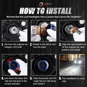 Accesorios de coche H4 Bi LED proyector lente 14000LM 130W Plug and Play 2 Led fuente de luz para Nissan Teana 2004 para <span class=keywords><strong>Toyota</strong></span> Mark X - Product Image 5