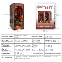 Kits d'artisanat éducatifs faits à la main, puzzle en bois 3D, coin lecture, maison miniature à construire soi-même, blocs de construction, jouet pour adolescents et adultes