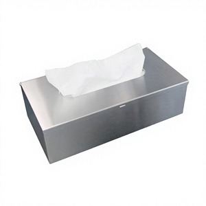 Caja de pañuelos rectangular, soporte para caja de pañuelos, soporte decorativo para Baño, Dormitorio, acero inoxidable, níquel cepillado - Product Image 1