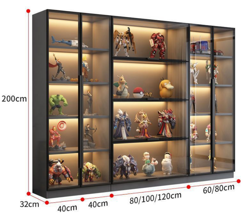 Gray Glass Display Cabinet 200 40