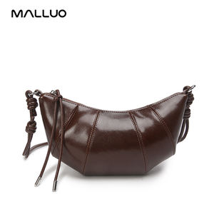 Nuova Borsa a Tracolla da Donna in Vera Pelle 2026, Modello Dumpling, Versatile, in Pelle Bovina Cerata, Borsa a Spalla/Sottospalla, Borsa <span class=keywords><strong>Messenger</strong></span> - Product Image 1