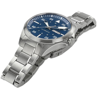 Hommes& # Montre automatique mécanique en acier inoxydable, série Aviation, montre militaire, bracelet en cuir de veau, série AVI-8
