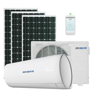 太阳能电池板供电空调交流Dc混合空调分体系统1.5吨2hp 18000btu 100% 节能