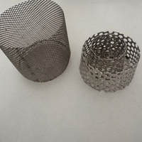 Panier filtrant en treillis métallique en acier inoxydable OEM 304 316 316L, cylindre à trous ronds, résistant à la corrosion, haute résistance à la compression
