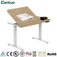 Bureau réglable en hauteur, 2 niveaux, pieds de bureau réglables, cadre de bureau électrique à double moteur pour table d'ordinateur de bureau
