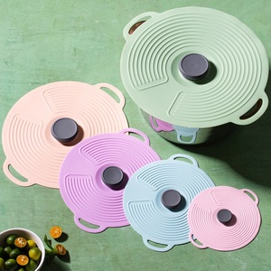 5 tailles de couvercles alimentaires réutilisables colorés résistants à la chaleur, sans BPA, anti-éclaboussures pour micro-ondes - Product Image 5