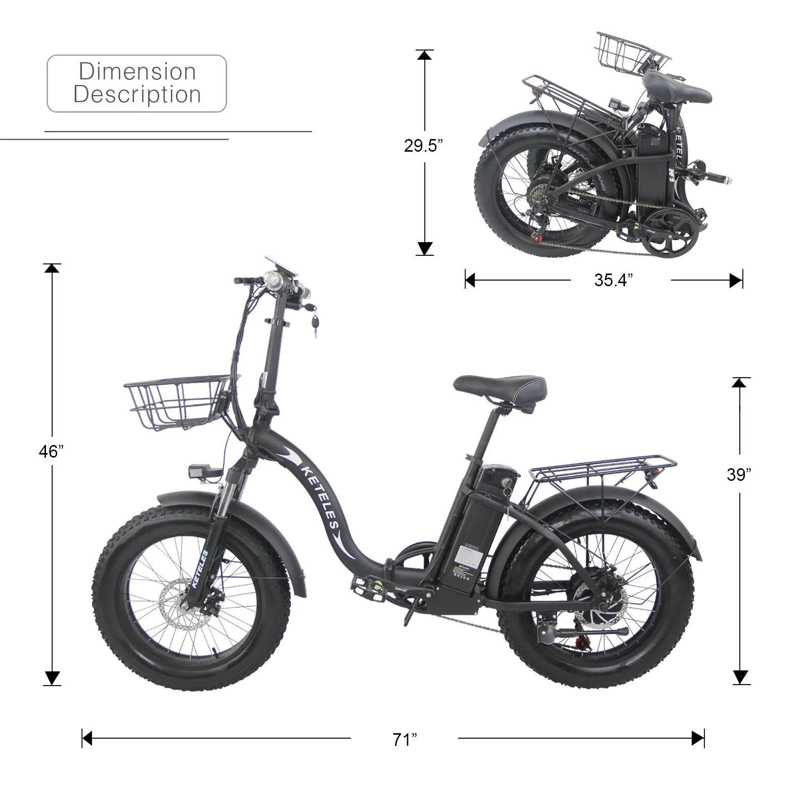 Range Elektrische Fietsen Ebike Fietsen Dikke Band 48V 15ah Lange Eu Magazijn Snelle Stad Woon-Werkverkeer Zware 200Kg Belasting 20Inch 250W