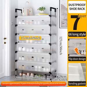 Wholesale 7-Layer Metal <b>Shoe</b> <b>Rack</b> With Dustproof Cover <b>Shoe</b> Storage <b>Rack</b> <b>Shoe</b> <b>Rack</b> Stand for Closet,Entryway,Living Room - Product Image 6