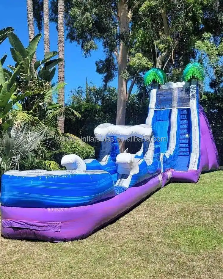 बच्चों के मनोरंजन पानी पार्क के लिए कूद waterslide Inflatable स्लाइड inflatables झटका अप के साथ पानी स्लाइड पूल
