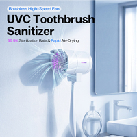 Esterilizador y Secador de Cepillos de Dientes Automático con Luz UV, Batería de 800 mAh, Desinfección en 5 Minutos, Ventilador Turbo para Secado Rápido, para Uso Personal