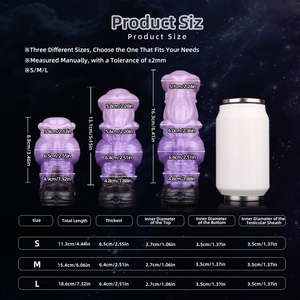 YC-2510 Phantom purple S/M/L Extensor de Pene de Silicona, Funda para Pene, Juguetes Sexuales para Agrandamiento del Pene con Anillo para Retrasar la Eyaculación - Product Image 6