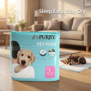 Purry Ingrosso Tappetini/Pad per Addestramento Animali Domestici alla Moda in Cotone Ecologico SAP e Carta Velina, Misura L 60x60cm, OEM/ODM, per Cuccioli, 40 pz - Product Image 3