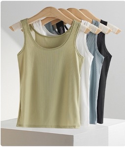 Maßgeschneiderte Sommer-Damen-Ärmellose Oberteile Geripptes Stretch-Top Handgefertigtes Strass-Pailletten-Verziertes Kurzes Tanktop - Product Image 5