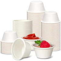 Gobelet à sauce pour fête en bagasse de canne à sucre biodégradable et compostable de 2 oz avec logo personnalisé