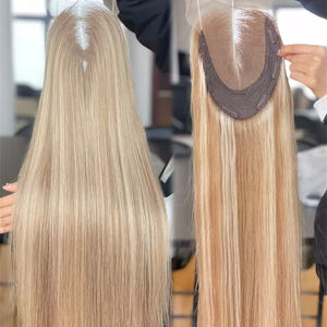 Shy 2024 nueva llegada Mini peluca resaltar Balayage transparente 20 pulgadas 8*8 encaje frontal Topper Bleach nudos sedoso recto - Product Image 1
