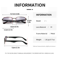 H013 lunettes de lecture bifocales carrées en métal mince unisexe marron lunettes pour hommes âgés femmes presbytie corrective à la mode