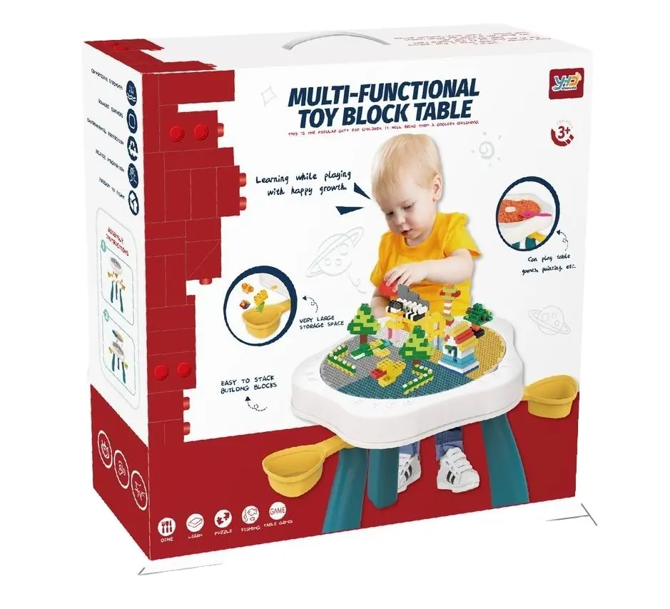 Indoor 58pcs Bausteine Tisch Kinder Tisch und Stuhl mit Mini Brick Toys Kreative Bausteine Tisch für Kinder