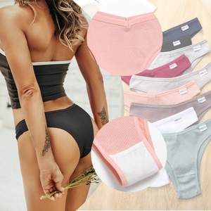 Culottes Triangle Confortables en Coton Côtelé à Taille Mi-Haute et Texture Verticale pour Femme – Grande Vente - Product Image 3