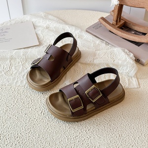 Sandales confortables pour enfants et filles, à bout ouvert, avec double boucle réglable, idéales pour la plage, les sorties et la marche quotidienne - Product Image 3