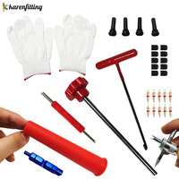 Ensemble d'outils de valve de pneu à double usage 4 pièces pour SUV, motos, VTT, installateur et dissolvant Combo-001